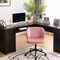 Costway Velvet Home Office Leisure Vanity Chair Armless Adjustable Swivel Pink\Blue